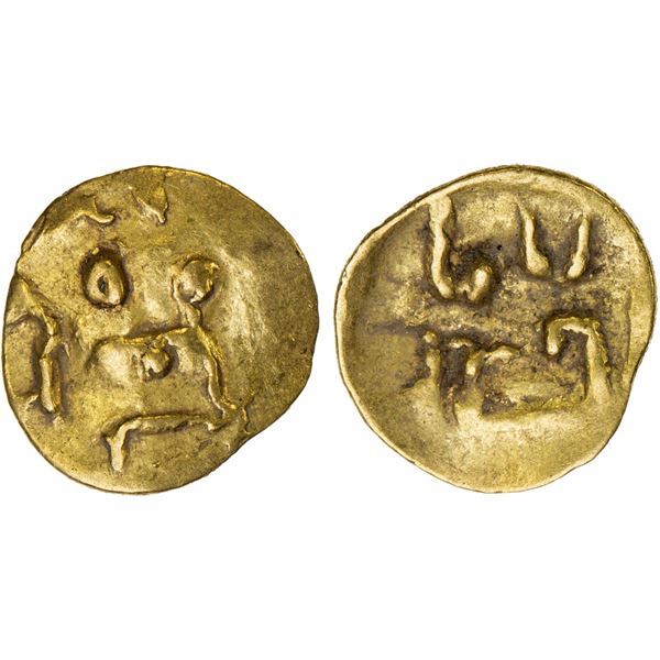 ORISSA: Anonymous, 12th/13th century, AV fanam (0.47g), year 17, VF-XF