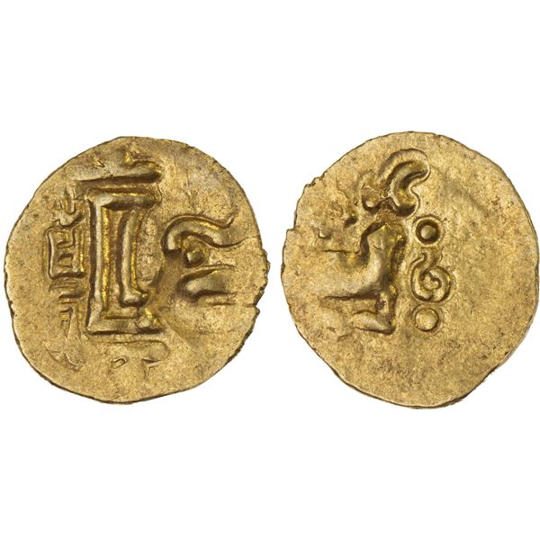 ORISSA: Sri Rama, 13th century, AV fanam (0.46g), year 17, XF