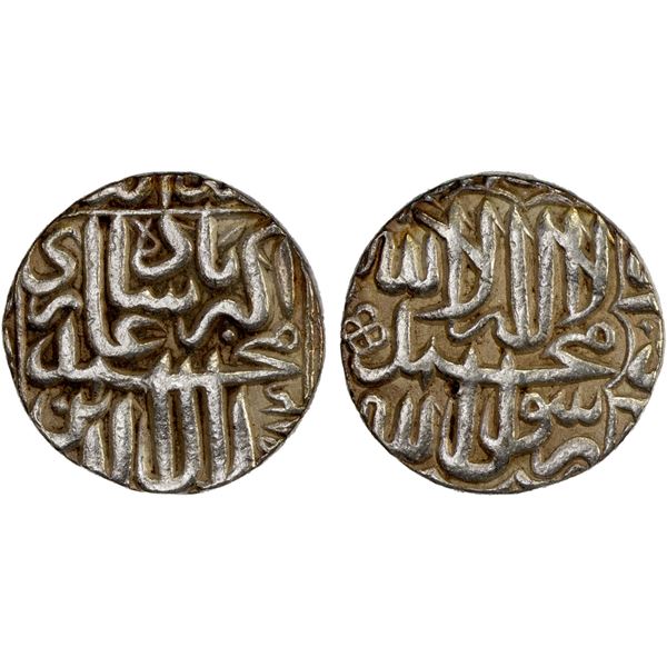 MUGHAL: Akbar, 1556-1605, AR rupee, Agra, AH984, VF