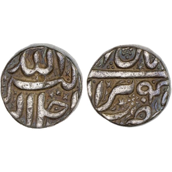 MUGHAL: Akbar, 1556-1605, AR rupee, Berar, Ilahi 47, Aban, VF