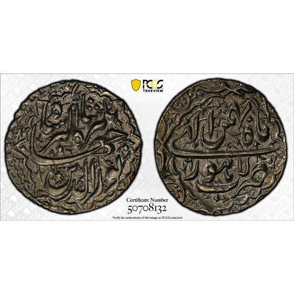 MUGHAL: Jahangir, 1605-1628, AR rupee, Lahore, year 6, Bahman, PCGS AU58