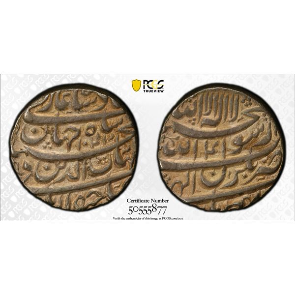MUGHAL: Shah Jahan I, 1628-1658, AR rupee, Bhakkar, AH1041 year 4, Bahman, PCGS AU55