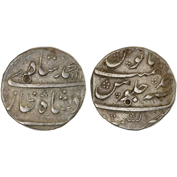 MUGHAL: Muhammad Shah, 1719-1748, AR rupee (11.45g), Kashmir, AH113x year one, VF