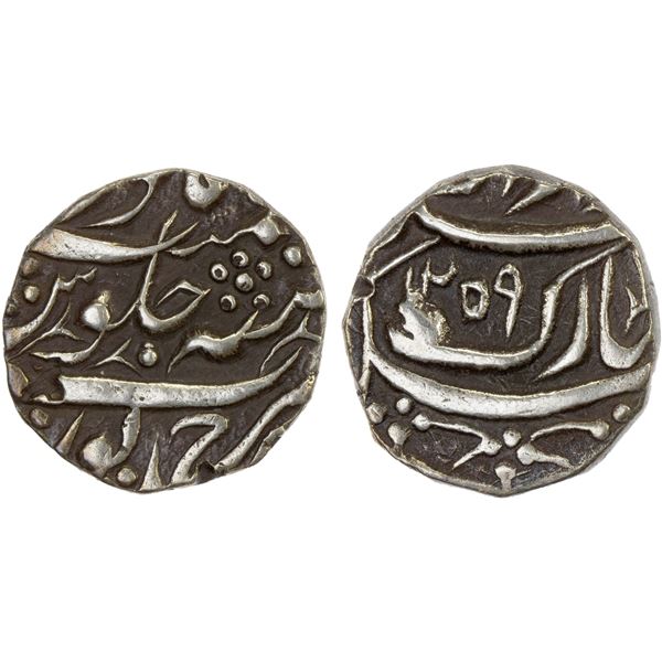 BAHAWALPUR: temp. Muhammad Bahawal Khan III, 1825-2852, AR rupee, Ahmadpur, AH1259, nice VF