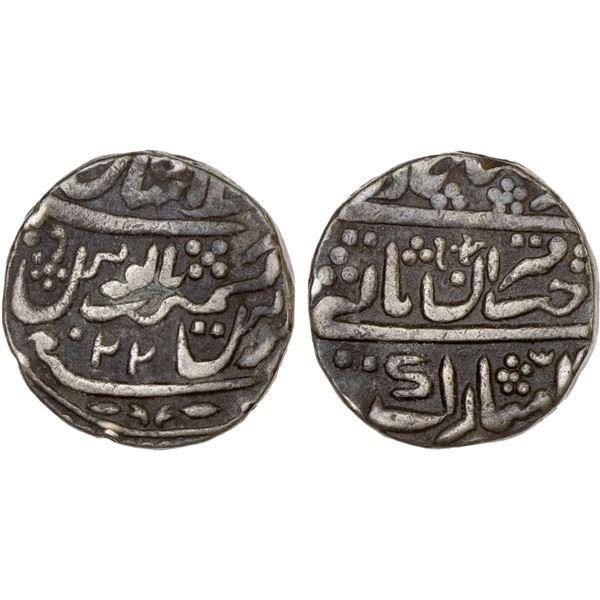 JAISALMIR: AR rupee, "Shahjahanabad", year "22", F-VF