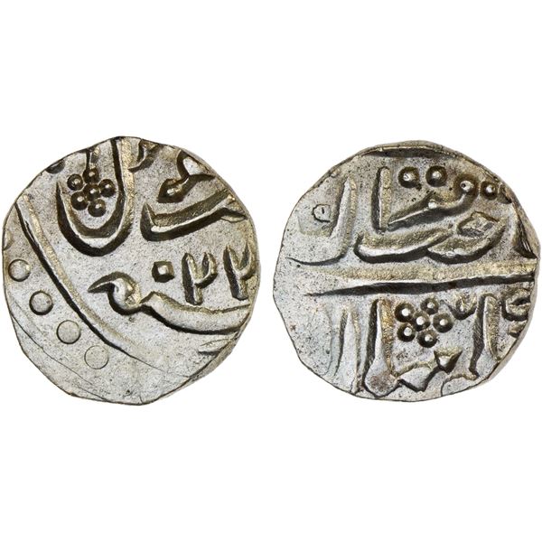 JAISALMIR: Ranjit Singh, 1846-1864, AR 1/4 rupee (2.76g), year 22, AU