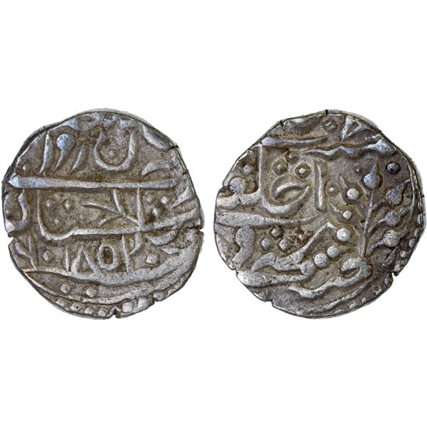 KARAULI: AR rupee, 1852 year 10, VF