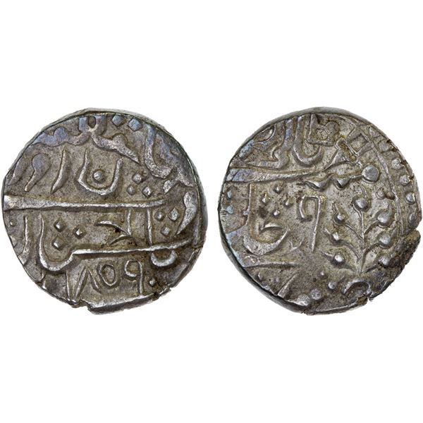 KARAULI: AR rupee, 1859 year 9, XF