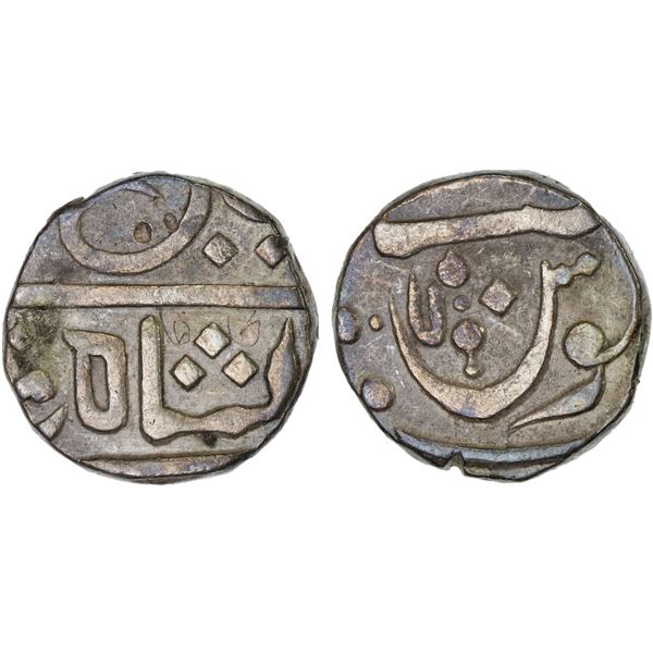 MARATHA CONFEDERACY: Pune, AR 1/2 rupee, ND, choice VF