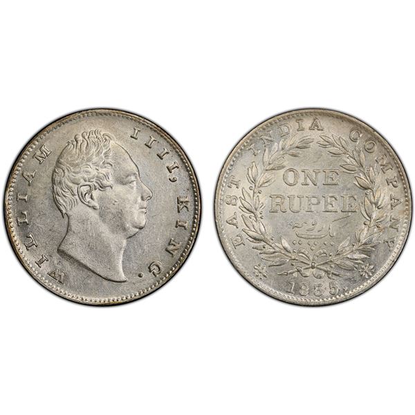 BRITISH INDIA: William IV, 1830-1837, AR rupee, 1835(c), PCGS AU58