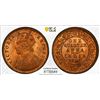 Image 1 : BRITISH INDIA: Victoria, Empress, 1876-1901, AE 1/4 anna, 1891(c), PCGS MS64 RD