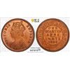 Image 1 : BRITISH INDIA: Victoria, Empress, 1876-1901, AE 1/4 anna, 1893(c), PCGS MS65 RD