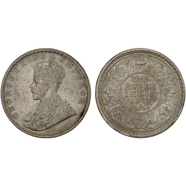BRITISH INDIA: George V, 1910-1936, AR rupee, 1911(c), XF