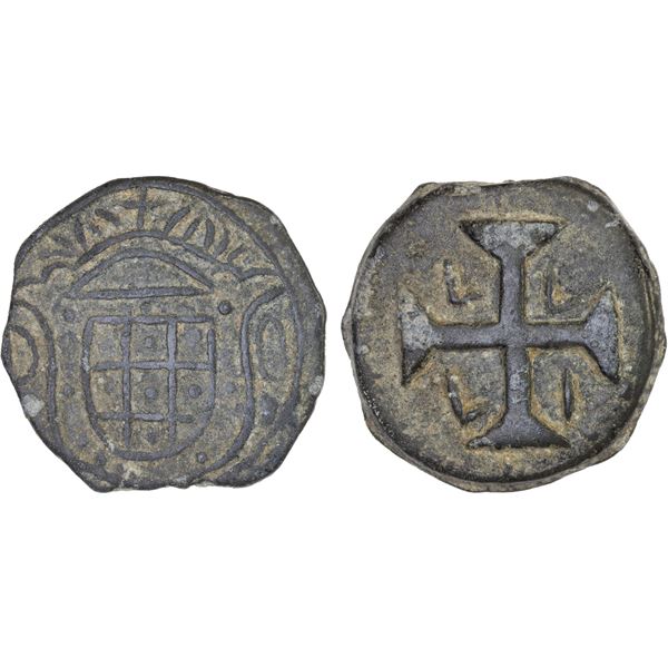PORTUGUESE INDIA: DIU: José I, 1750-1777, tutenag (tin) 20 bazarucos (20.09g), 1777, VF-XF