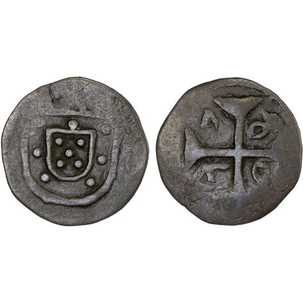 PORTUGUESE INDIA: DIU: Maria I & Pedro III, 1777-1786, AE ½ atia, 1780, VF