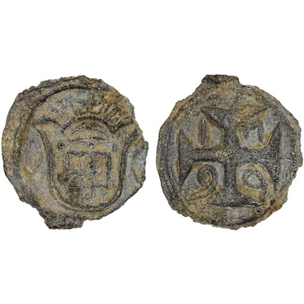 PORTUGUESE INDIA: DIU: João, regent, 1799-1816, tutenag (tin) 5 bazarucos, 1799, VF