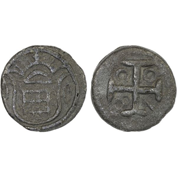 PORTUGUESE INDIA: DIU: João, regent, 1799-1816, tutenag (tin) 5 bazarucos, 1800, VF