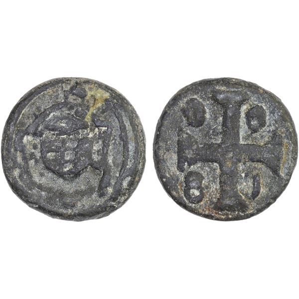 PORTUGUESE INDIA: DIU: João, regent, 1799-1816, tutenag (tin) 5 bazarucos (11.71g), 1800, VF