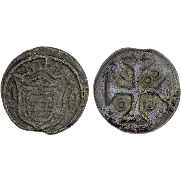 PORTUGUESE INDIA: DIU: João, regent, 1799-1816, tutenag (tin) 20 bazarucos (15.73g), 1800, VF