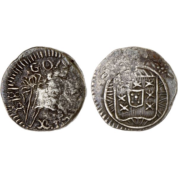 PORTUGUESE INDIA: GOA: João VI, 1818-1826, AR ½ xerafim (2.70g), 1818, F-VF