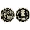 Image 1 : INDIA: Republic, AR 100 rupees, 1980-B, Proof