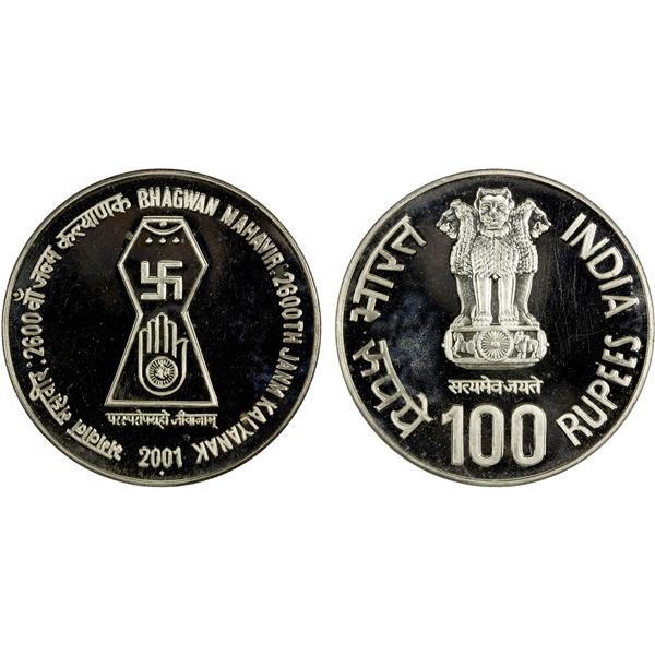 INDIA: Republic, AR 100 rupees, 2001, Unc