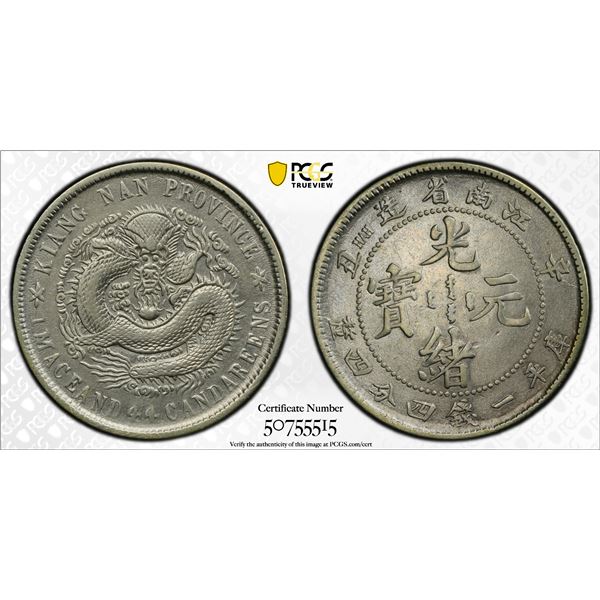 KIANGNAN: Kuang Hsu, 1875-1908, AR 20 cents, CD1901, PCGS XF details