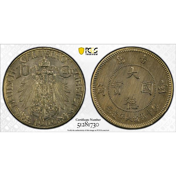 KIAUCHAU: Wilhelm II, 1898-1914, 10 cents, 1909, PCGS UNC details