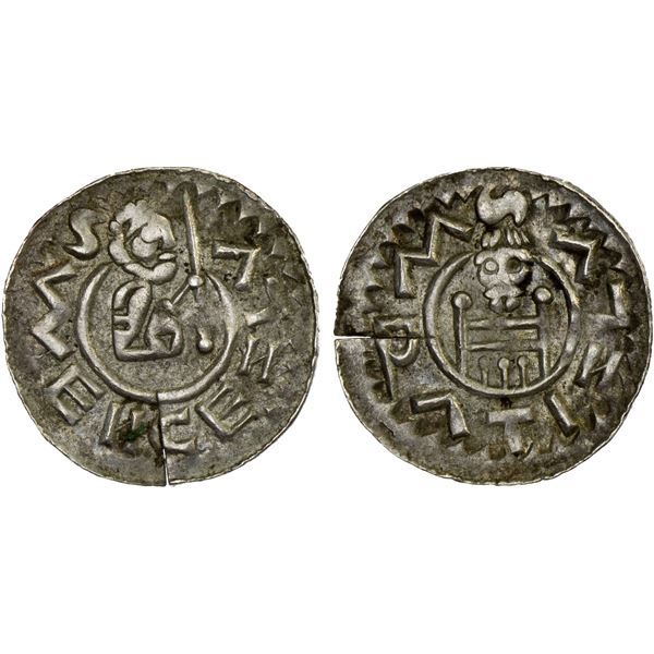 BOHEMIA: Vratislaus II, 1061-1085, AR denar (0.74g), Praha (Prague), XF