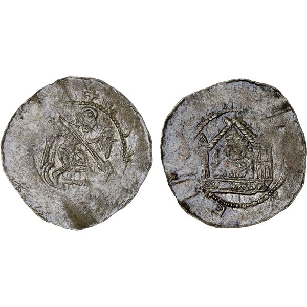 BOHEMIA: Vratislav II, 1061-1092, AR denar (0.68g), Praha (Prague), Fine