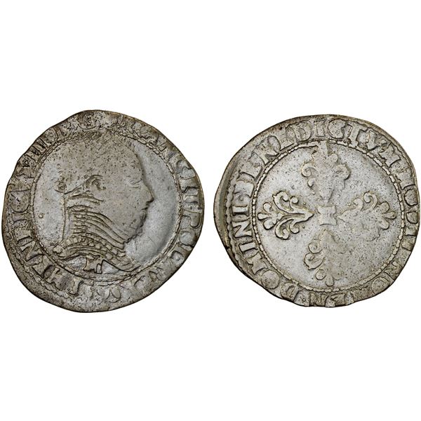 FRANCE: Henri IV, 1589-1610, AR demi-franc (5.69g), 1590, VG