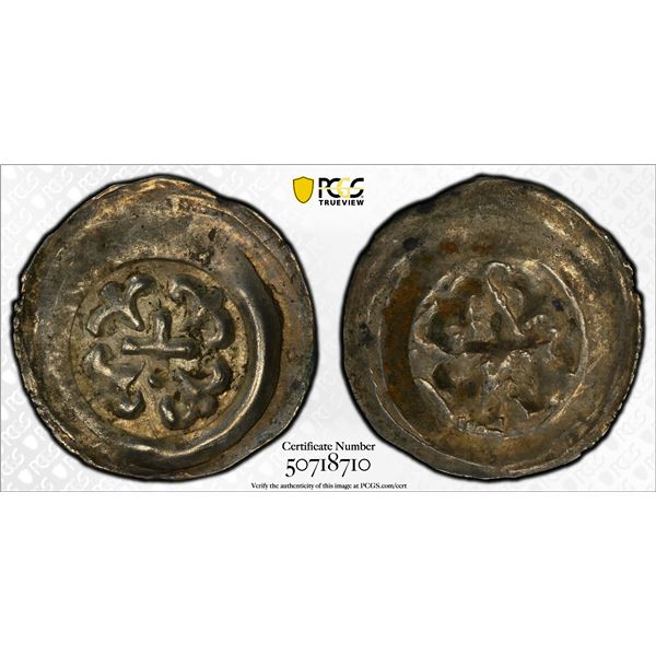 BAMBERG: Heinrich I of Bilversheim, 1242-1257, AR denier bracteate, ND (1242-57), PCGS AU55