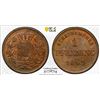 Image 1 : BAVARIA: Ludwig II, 1864-1886, AE pfennig, 1869, PCGS MS65 BN