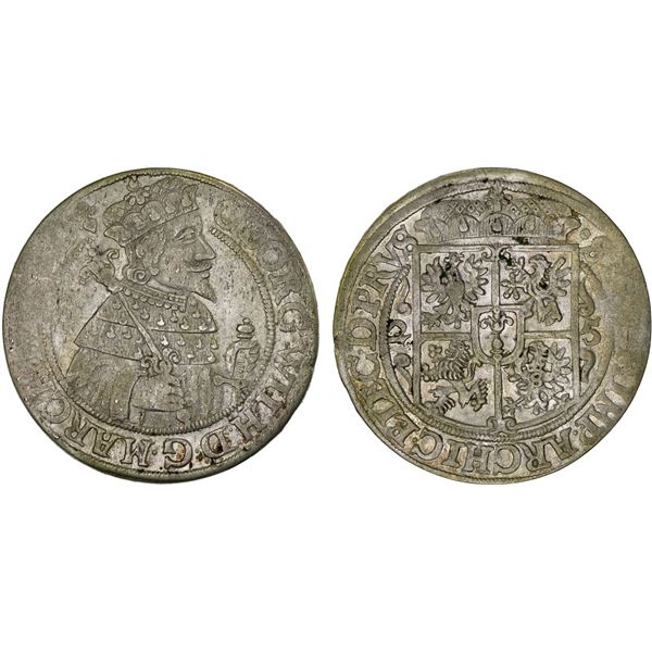 BRANDENBURG: Georg Wilhelm, 1619-1640, AR 1/4 thaler (16)25, Choice VF