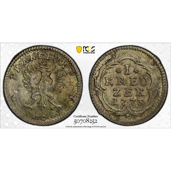 FRANKFURT AM MAIN: Free Imperial City, BI kreuzer, 1773, PCGS MS64