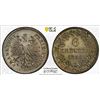 Image 1 : FRANKFURT AM MAIN: Free City, AR 6 kreuzer, 1856, PCGS MS65