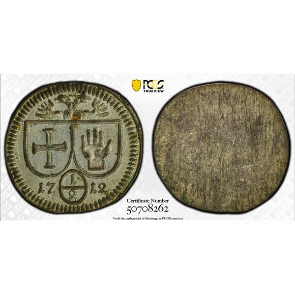 HALL IN SWABIA: Free Imperial City, AR 1/2 kreuzer, 1712, PCGS MS64