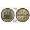 Image 1 : HAMBURG: Free Hanseatic City, AR sechsling, 1855, PCGS MS63