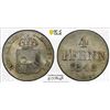 Image 1 : HANOVER: Ernst August I, 1837-1851, AR 4 pfennig, 1842, PCGS MS64