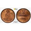 Image 1 : HANOVER: George V, 1851-1866, AE 2 pfennig, 1855, PCGS MS63 RB
