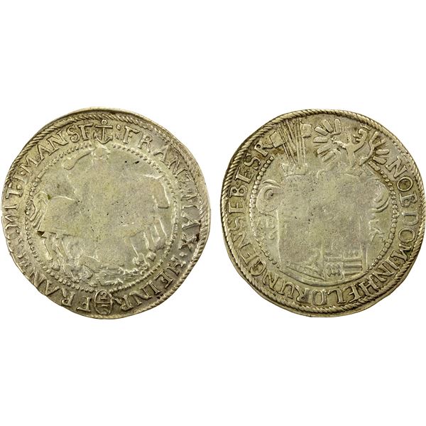 MANSFELD: Franz Maximilian & Heinrich Franz, 1644-1692, AR 2/3 thaler, 1675, About VF