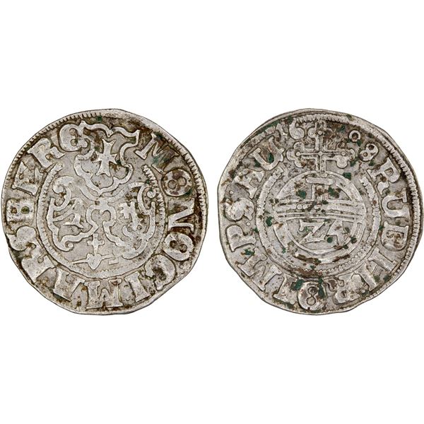 MARSBERG: Ernst von Bayern, 1583-1612, AR 1/24 thaler, 1608, VF