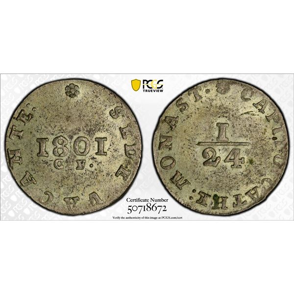 MÜNSTER: Anton Viktor, Bishop, 1801-1803, AR 1/24 thaler, 1801, PCGS AU58