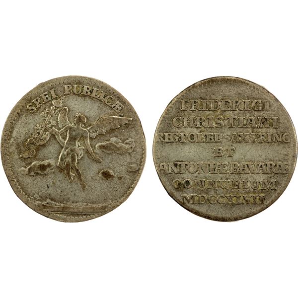 SAXONY: Friedrich August II, 1733-1763, AR 2 groschen, 1747, Fine