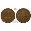 SAXONY: Johann, 1854-1873, AE 2 pfennig, 1859-F, PCGS MS63 BN