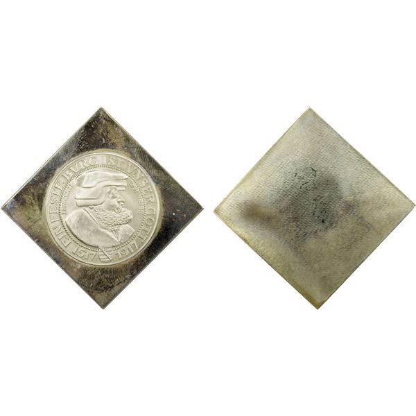 SAXONY: Friedrich August III, 1904-1918, AR klippe 3 mark (21.98g), 1917