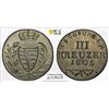 SAXE-COBURG-SAALFELD: Franz Friedrich Anton, 1800-1806, AR 3 kreuzer, 1805, PCGS MS62