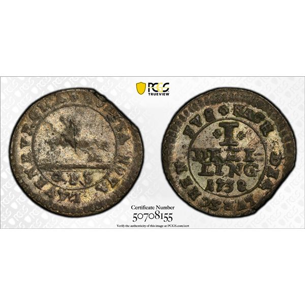 SAXE-LAUENBERG: Georg II, 1727-1760, AR dreiling, 1738, PCGS MS61