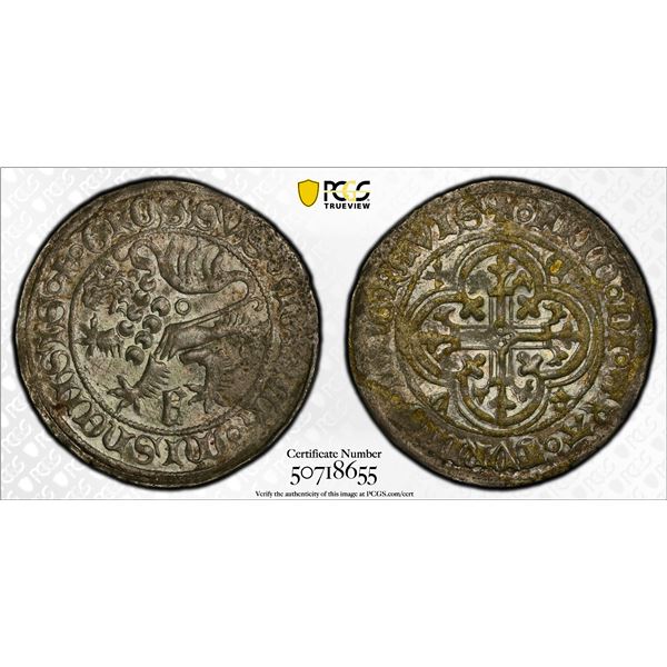 SAXE-MEISSEN: Fredrich I, 1384-1440, AR groschen, ND, PCGS AU details