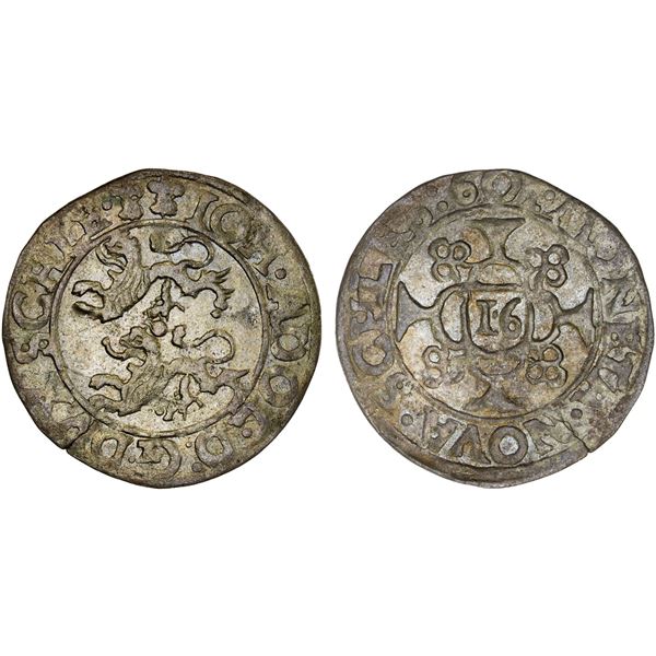 SCHLESWIG-HOLSTEIN-GOTTORP: Johann Adolf, 1590-1616, AR 1/16 thaler (1)601, VF-XF
